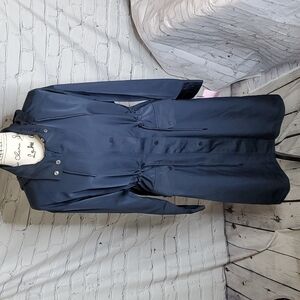 AVEC LES FILLES Oversize Water Resistant Rain Coat Navy Size Small NWT